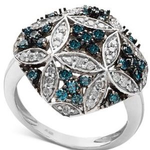 NEW💍Blue and white diamond ring sz 7